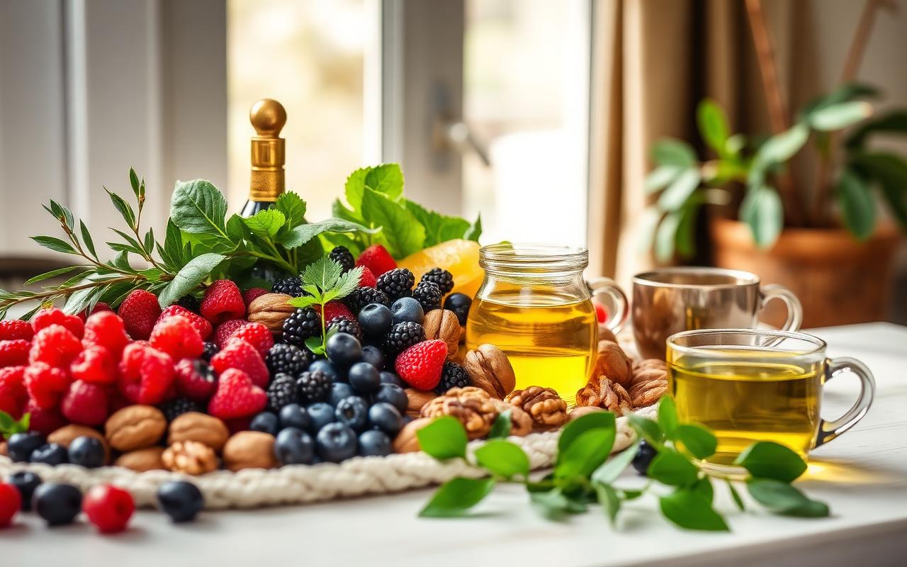 Sağlıklı Yaş Alma (Longevity) ve Hücresel Sağlık • Sağlıklı Yaşam • Harika Bir Tavsiye Sağlıklı Yaş Alma (Longevity) ve Hücresel Sağlık — Zeytinyağı, böğürtlen, ceviz, yeşillik ve yeşil çaydan oluşan…